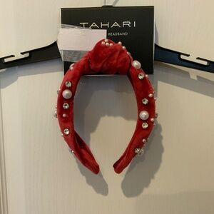 Bejeweled Red Headband For Holidays NEW